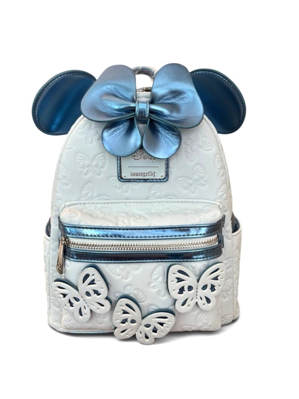 Loungefly Disney Minnie Mouse Blue Butterfly Mini Backpack 3 Butterflies New